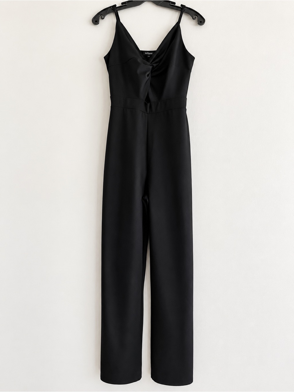 Eclipse Black Wide Leg Jumpsuit Medium Sleeveless V Neck Dressy Minimalist